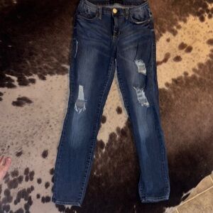 Rock & Republic Blue Skinny Jeans Distressed